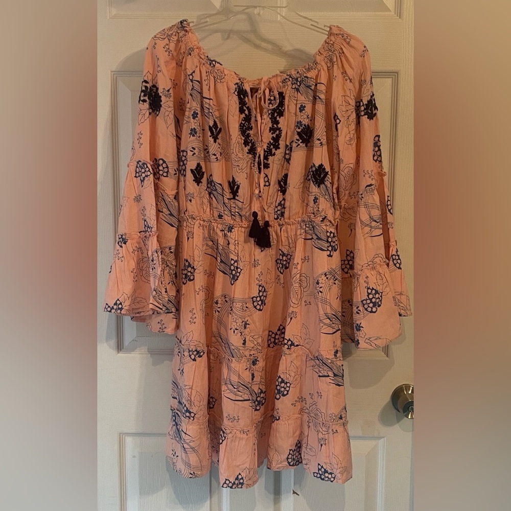 Urban Mangoz Floral light Pink and Blue Women's Dress